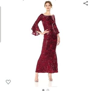 Stunning Betsy & Adam Red Sequin Gown